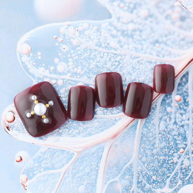 <center>【FOOT】ラムレーズンのワンカラーにパールのおめかしを<br>(K09-L14)</center>