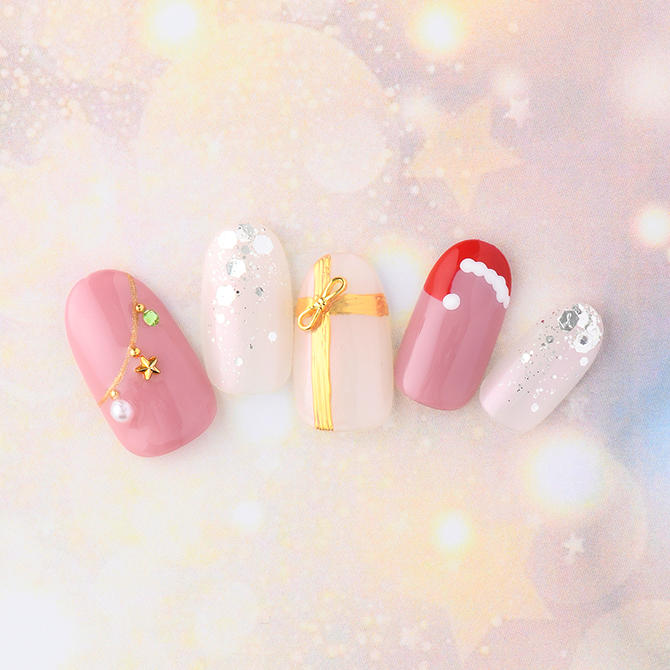 <center>オーナメントにプレゼント、サンタモチーフでキュートに<br>(K11-CP1-ST13)</center>