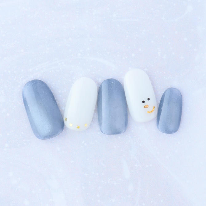 <center>アイスブルーのマグネットにスノーマンのフェイスをON<br>(K11-CP1-S12)</center>