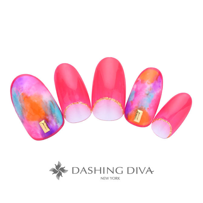 夏フェスにもおすすめ ビビッドカラーのタイダイネイル ネイルデザイン ネイルサロンのダッシングディバ Dashing Diva