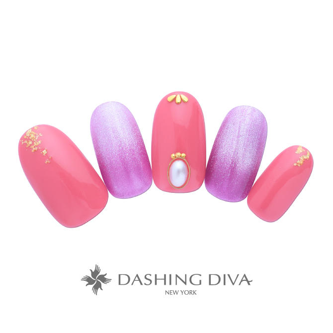 ピクニックローズのキュートピンクにトレンドのマグネットを合わせて G03 21 ネイルデザイン ネイルサロンのダッシングディバ Dashing Diva