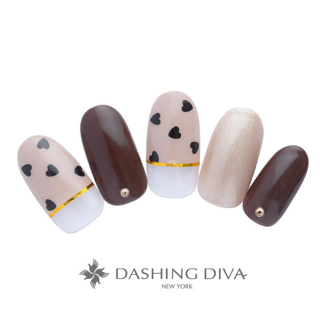 ハートをいっぱい散りばめたキュートなストレートフレンチ (L01-CP2-S13)