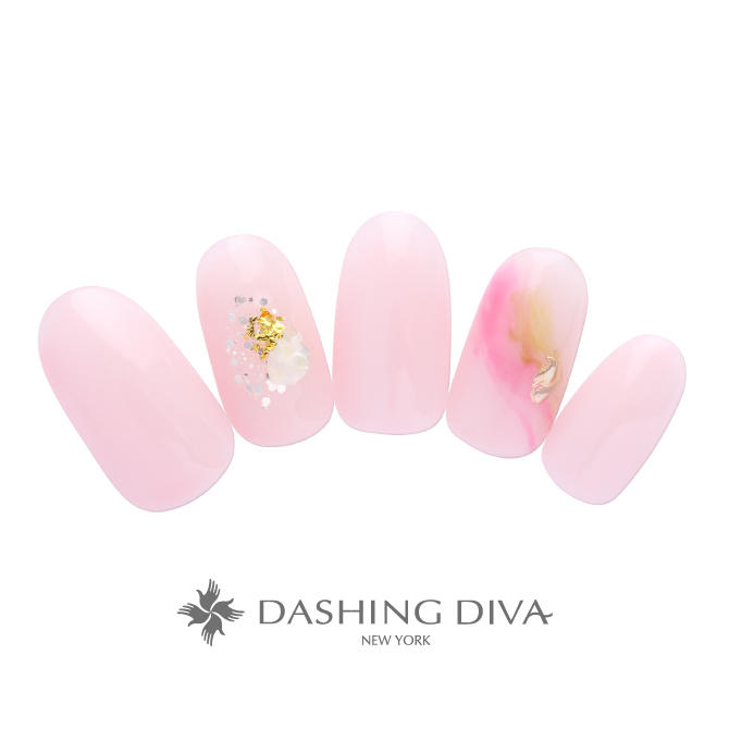 ペールピンクに金の鼓動、タイダイがほどける大人デザイン (L02-CP1-S11)