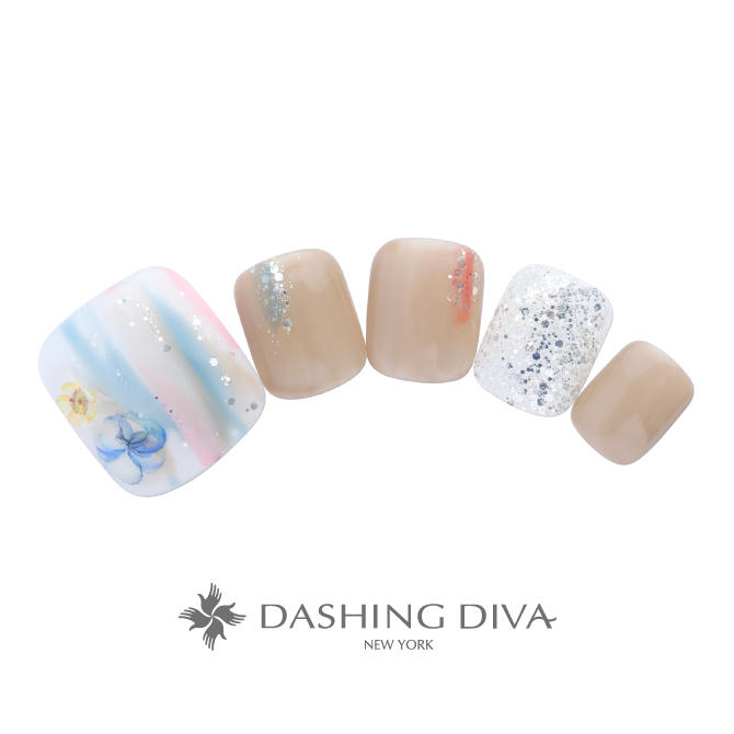 塗りかけアートで抜け感を。シルバーラメで爽やかに (L02-CP1-S14)